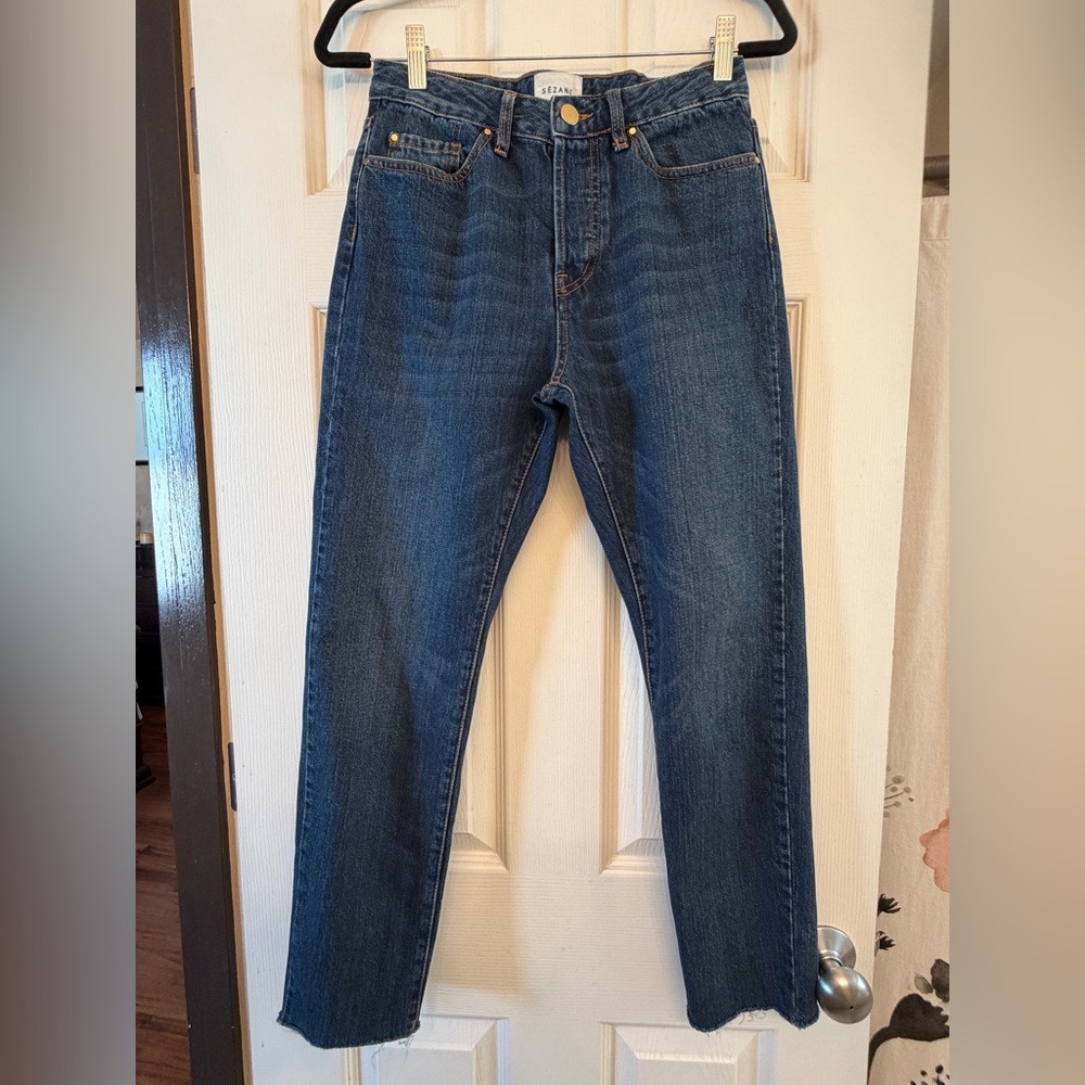 Sezane Cropped Straight-Leg Jeans